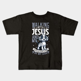 Jesus and dog - American Leopard Hound Kids T-Shirt